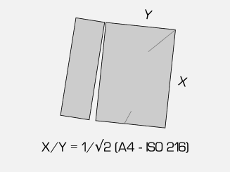 A4 (ISO 216) rectangle from a square