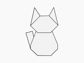 Sitting Cat Origami Diagram